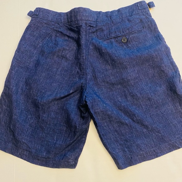Orlebar Brown Men's Blue Linen Shorts - Picture 2 of 6